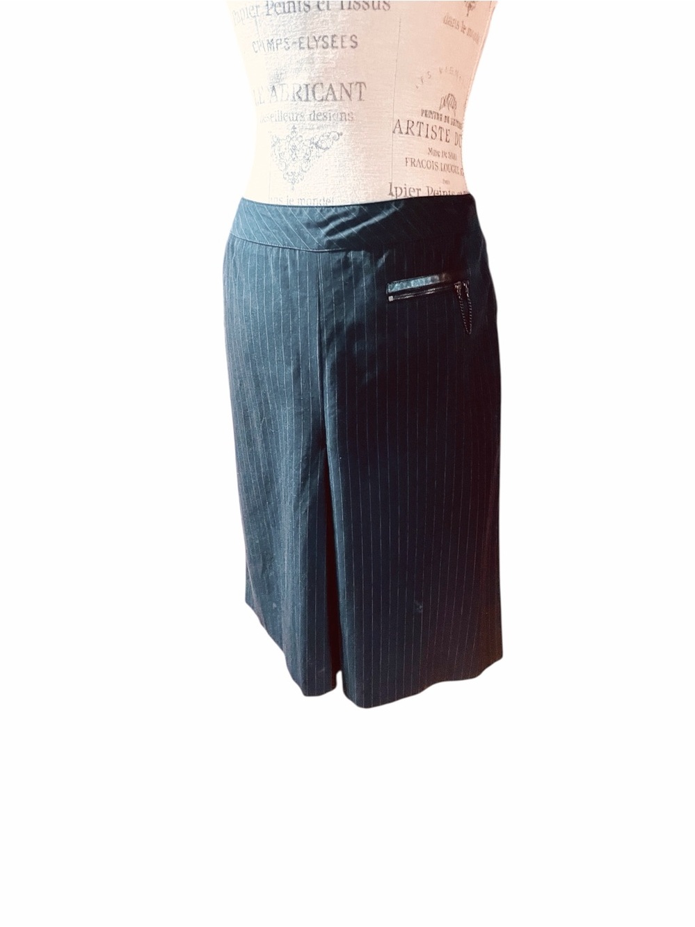 CYNTHIA CYNTHIA STEFFE Pinstripe Charcoal Gray Skirt Sz 6